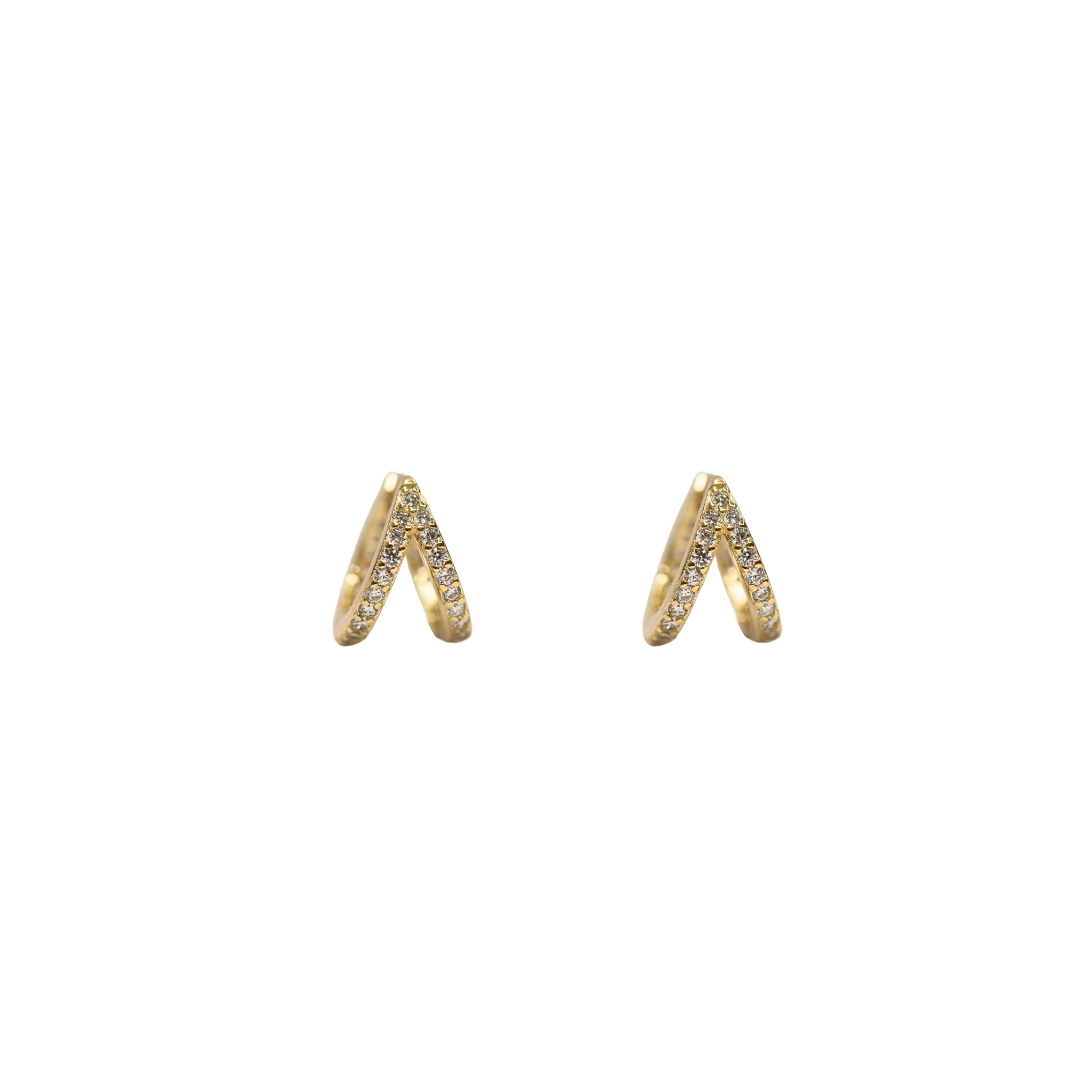 Pave Double Huggie Earring