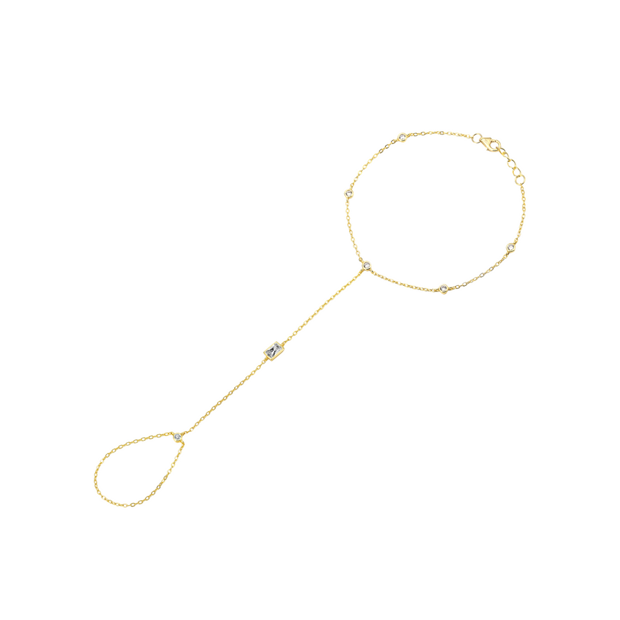 Multi Bezel Hand Chain Bracelet