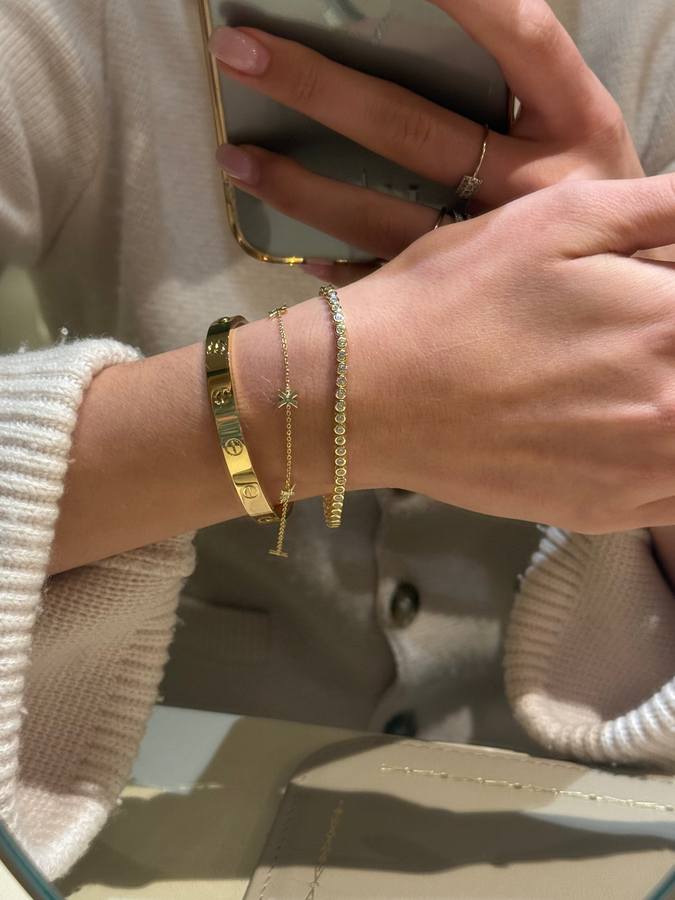 Baby Round Bezel Tennis Bracelet