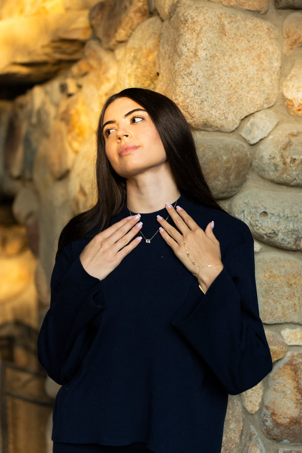 Classic Emerald Bezel Necklace