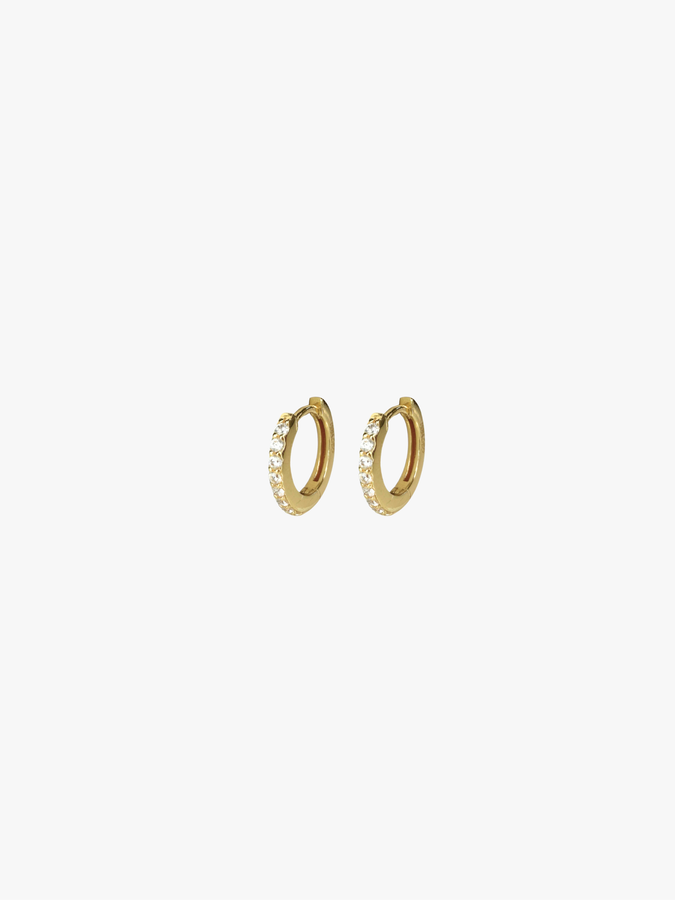 Pave Huggie Hoop Earrings