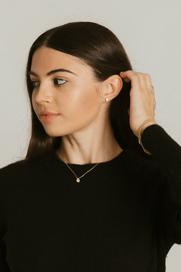 Classic Bezel Stud Earrings