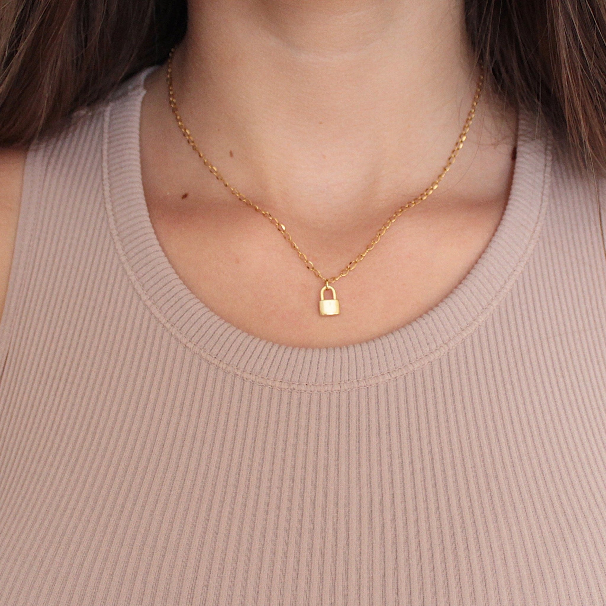 14K Yellow Gold Heart Lock Necklace | Dubin's Fine Jewelry